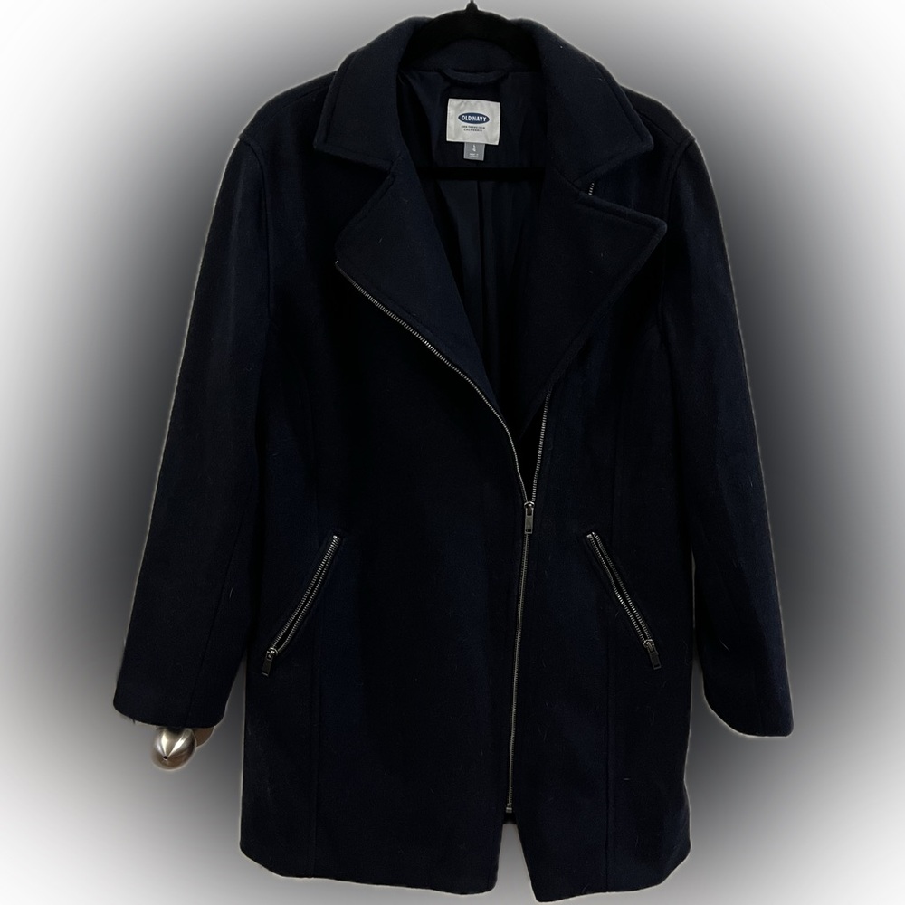 🧥✨ Old Navy Women’s Navy Zippered Coat✨🧥